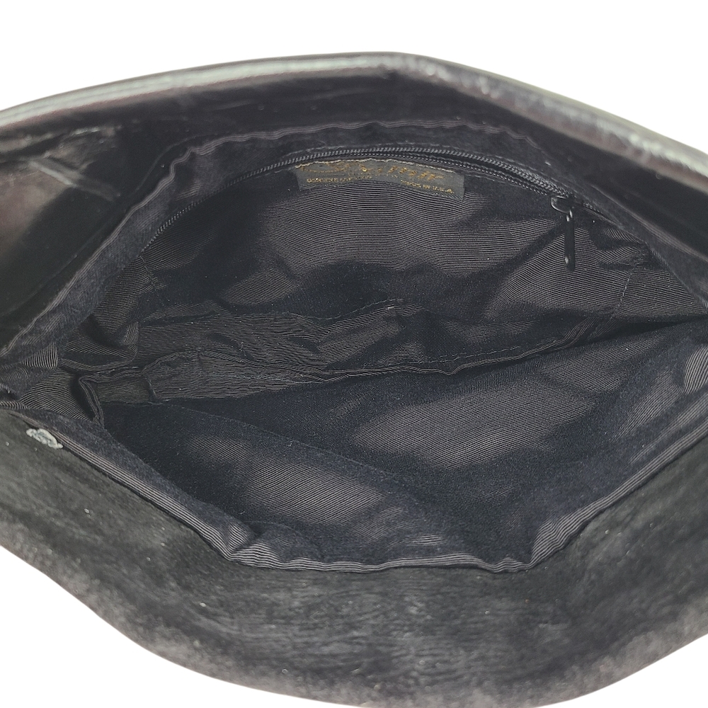 Samir Vintage Black Leather & Suede Clutch Pocketbook View 5